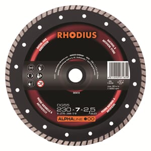RHODIUS DG 55 DIAMOND TURBO CUT DISC 230MM W/D